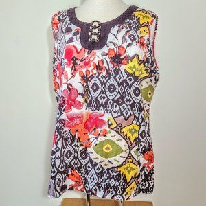 Notations Boho Multi-color print sleeveless Blouse
